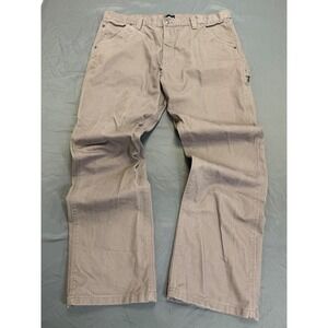DieHard Mens Carpenter Work Pants Gray Taupe Cotton Canvas Utility 40x34